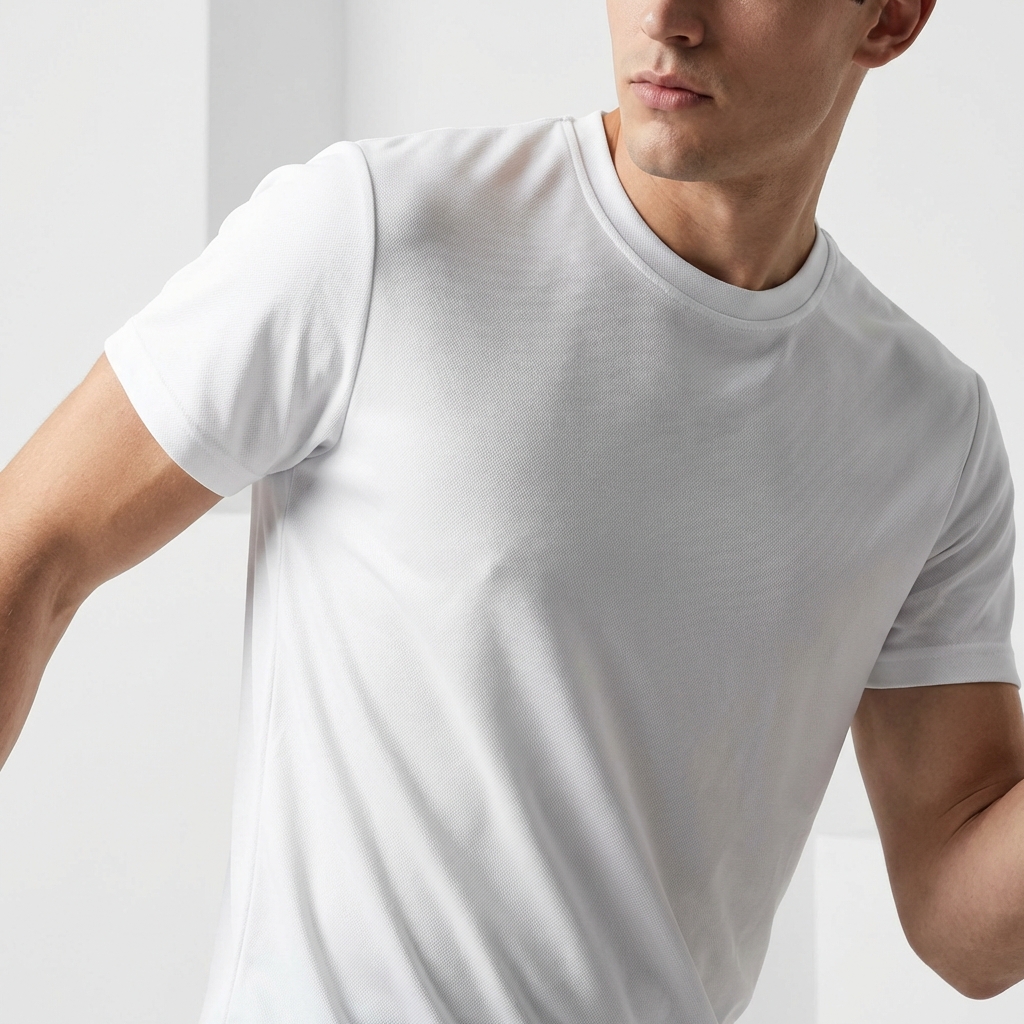 Sublimation White Dry Fit Round T-shirt